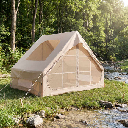 Inflatable Camping Tent, 4-Person, Pump, Waterproof, Skylight