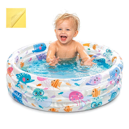 Inflatable Children's Pool, 61x22 cm, 28L, Sea Animal Design