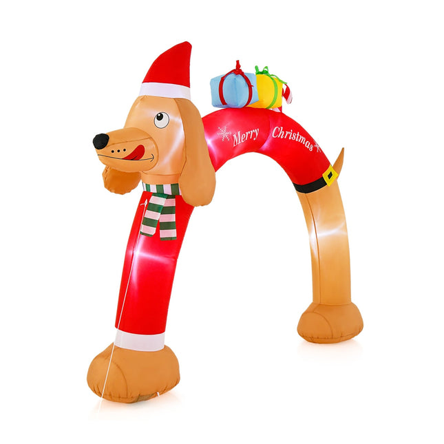Inflatable Christmas Dachshund Arch with LEDs, 242 cm