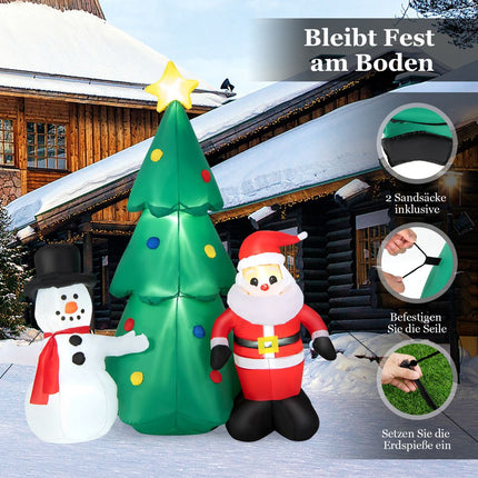 Inflatable Christmas Decoration, 185 cm, LED Santa Set