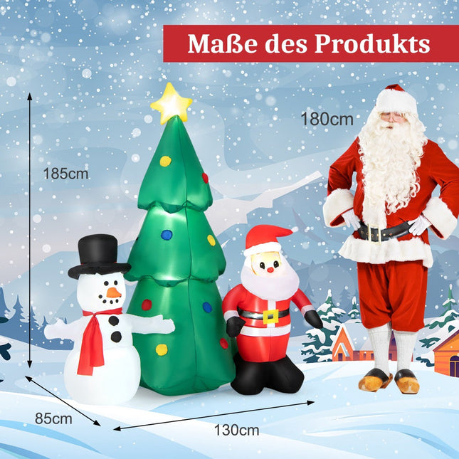 Inflatable Christmas Decoration, 185 cm, LED Santa Set