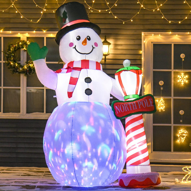 Inflatable 2.4m LED Snowman Christmas decoration, indoor/outdoor