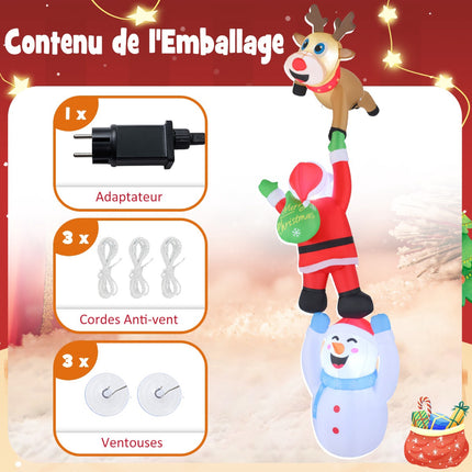 Inflatable Christmas Decoration, 308 cm Santa With LEDs
