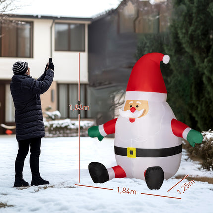 Inflatable 6ft Santa Claus with LED light ball for outdoor use