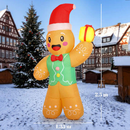 Inflatable Christmas Gingerbread Man with LEDs, 250 cm