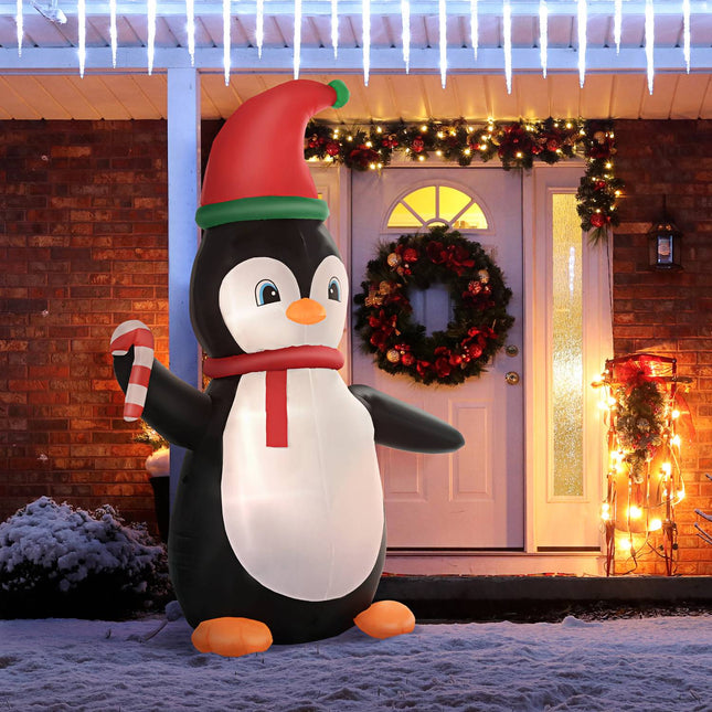 Inflatable Christmas Penguin, 2.5m, 3 LED Lights