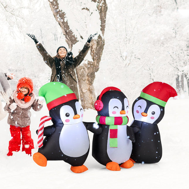 Inflatable Christmas Penguin Family, LED Lights, 170 cm