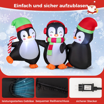 Inflatable Christmas Penguin Family, LED Lights, 170 cm