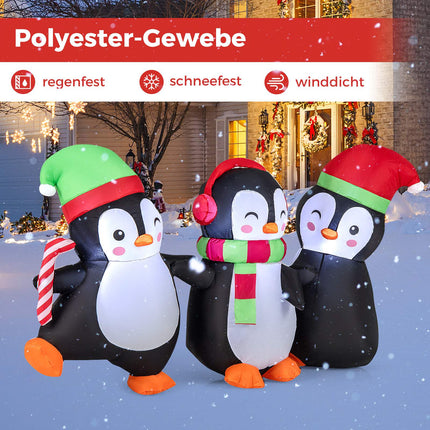 Inflatable Christmas Penguin Family, LED Lights, 170 cm