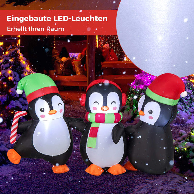 Inflatable Christmas Penguin Family, LED Lights, 170 cm