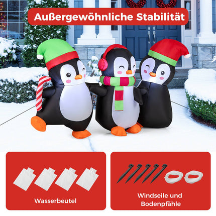 Inflatable Christmas Penguin Family, LED Lights, 170 cm