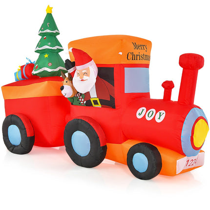 Inflatable Christmas Train With LED Santa And Reindeer Outdoor