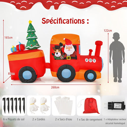 Inflatable Christmas Train With LED Santa And Reindeer Outdoor
