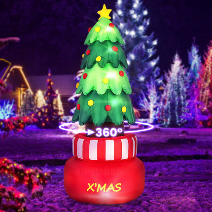 Inflatable Christmas Tree 245cm, Rotating, LED Star