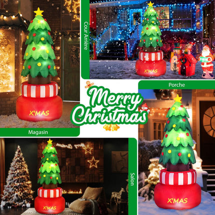 Inflatable Christmas Tree 245cm, Rotating, LED Star