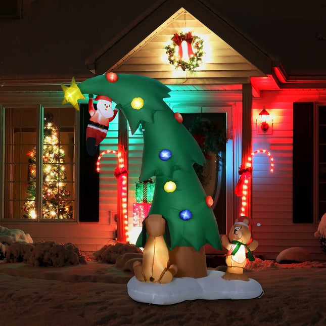Inflatable 223 Cm Santa Claus with LED lights - Christmas decoration