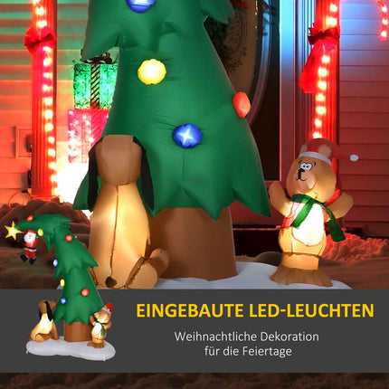Inflatable 223 Cm Santa Claus with LED lights - Christmas decoration