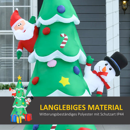 Inflatable 210cm Christmas tree with LED Santa and snowman