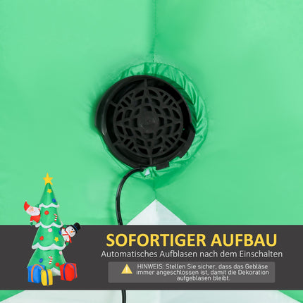 Inflatable 210cm Christmas tree with LED Santa and snowman