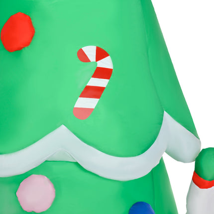 Inflatable 210cm Christmas tree with LED Santa and snowman