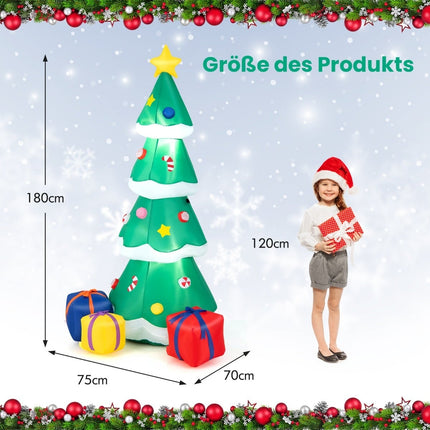 Inflatable Christmas Tree with LED Lights, 180cm