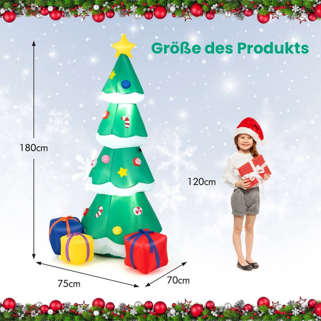 Inflatable Christmas Tree with LED Lights, 180cm