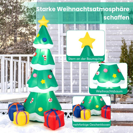 Inflatable Christmas Tree with LED Lights, 180cm