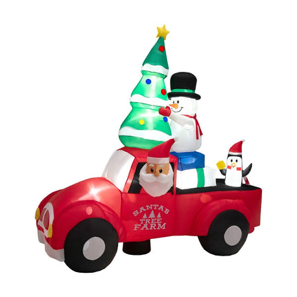 Inflatable Christmas Truck with Santa, 220cm, LED Lights