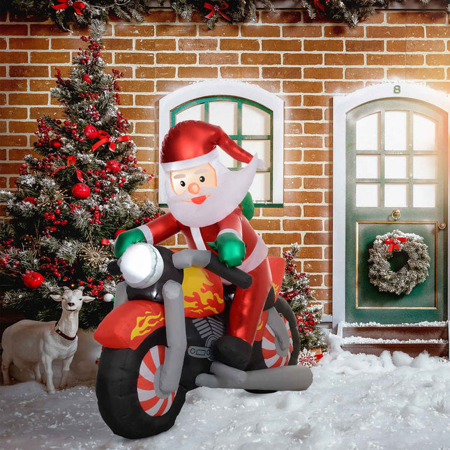 Inflatable 1.7m Santa Claus with LED lights, weatherproof