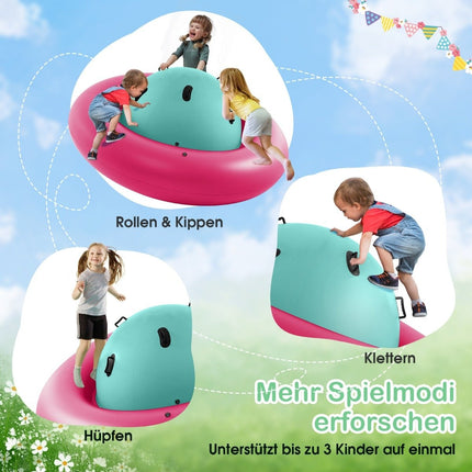 Inflatable Dome Seesaw for Kids 88" Rolling Kids Seesaw Pink + Green