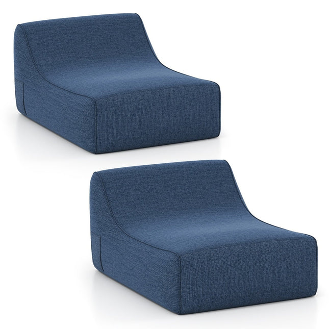 Opblaasbare ergonomische loungestoel met afneembare hoes, blauw