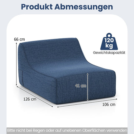 Inflatable Ergonomic Lounge Chair with Removable Cover, Blue