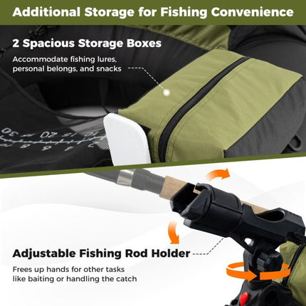 Inflatable Fishing Boat With Rod Holder, Paddle, Fins