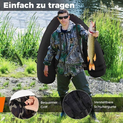 Inflatable Fishing Boat with Paddle & Rod Holder, 150kg Capacity