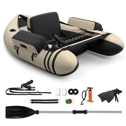 Inflatable Fishing Float Tube with Adjustable Backrest, 135x109x54 cm