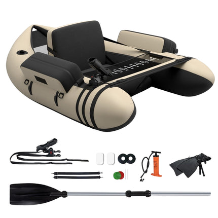 Inflatable Fishing Float Tube with Adjustable Backrest, 135x109x54 cm