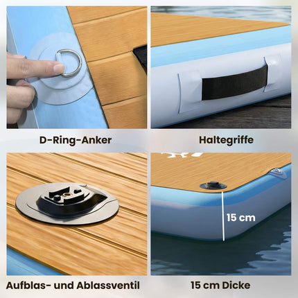 Inflatable Floating Platform, Non-Slip Deck, 4–6 Person Capacity