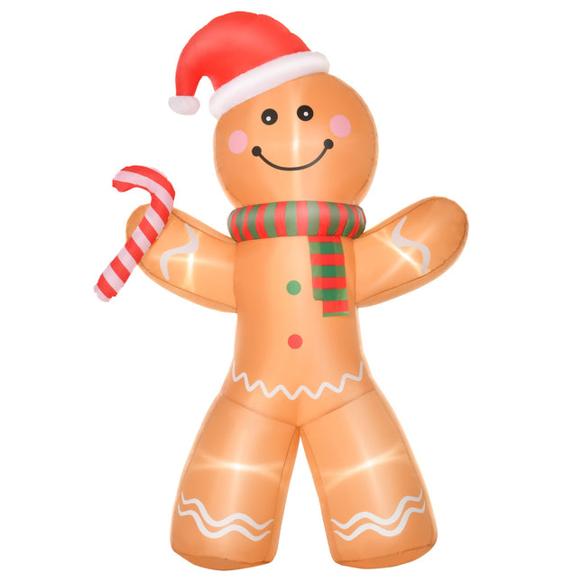 Inflatable gingerbread man with lights, 2.4M weatherproof