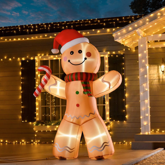 Inflatable gingerbread man with lights, 2.4M weatherproof