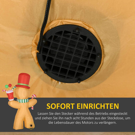 Inflatable Gingerbread Man with LED Lights, 235cm