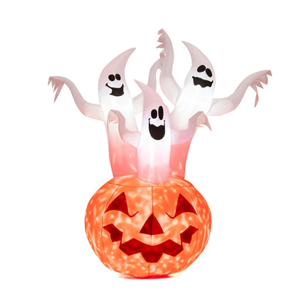 Inflatable Halloween Ghosts With Pumpkin, LED, 182 cm