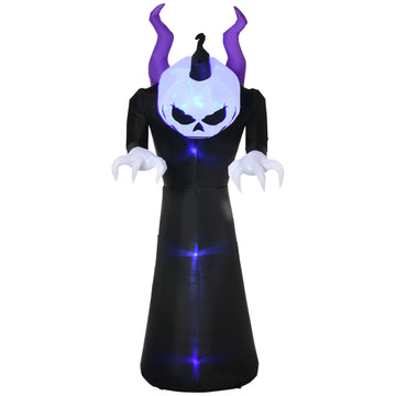 Inflatable Halloween Ghost with Pumpkin Head, LED Lights