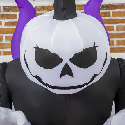 Inflatable Halloween Ghost with Pumpkin Head, LED Lights