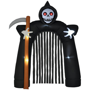 Inflatable Halloween Grim Reaper Archway with LED Lights