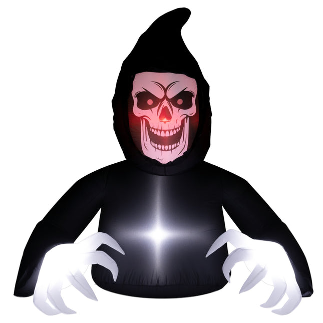 Inflatable Halloween Reaper with LED Lights and Blower