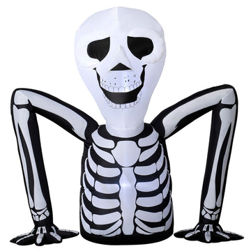 Inflatable Halloween Skeleton with LED Lights, 210T Polyester