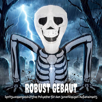 Inflatable Halloween Skeleton with LED Lights, 210T Polyester