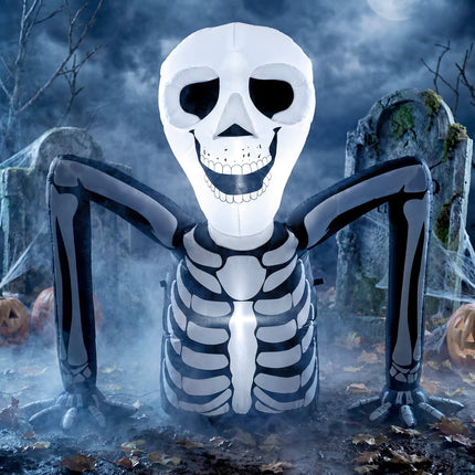 Inflatable Halloween Skeleton with LED Lights, 210T Polyester