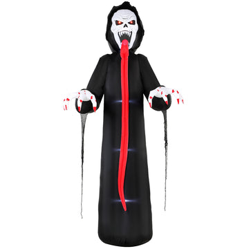Inflatable Halloween Skeleton with LED Lights, 310 cm