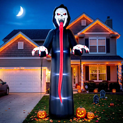 Inflatable Halloween Skeleton with LED Lights, 310 cm